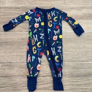 Little Sleepies Blue Alphabet Kids Footie